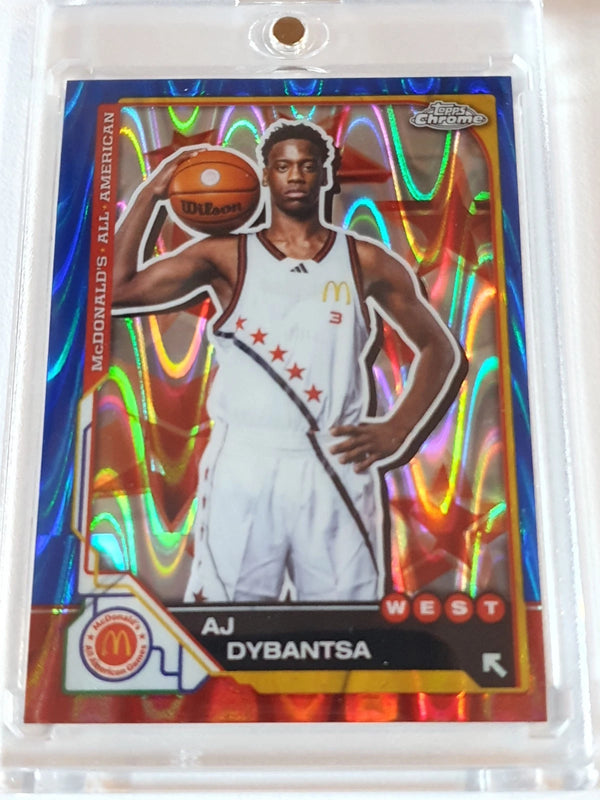 2025 Topps Chrome McDonald's AJ Dybantsa Rookie #7 BLUE RAYWAVE Refractor RC