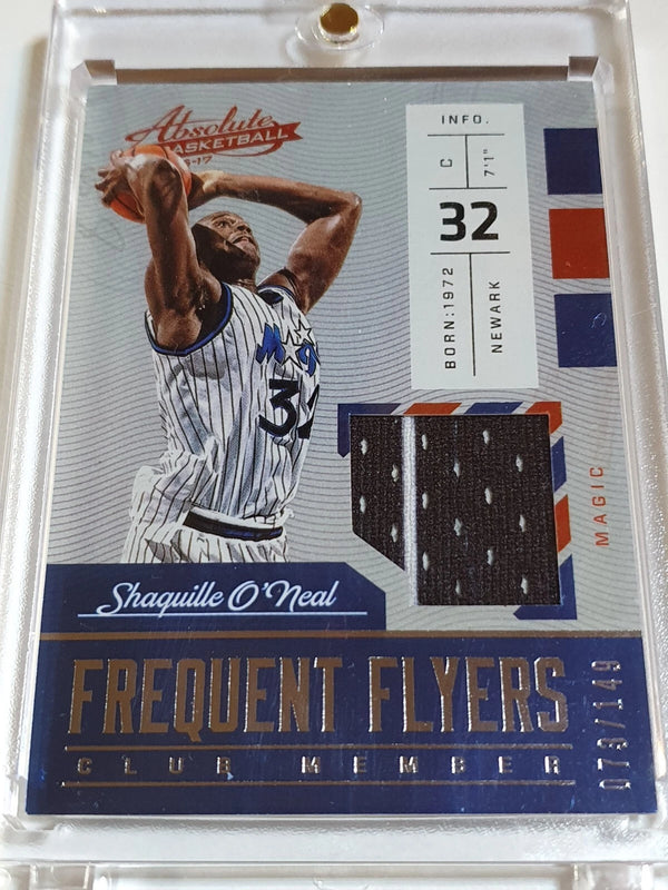 2016 Absolute Shaquille O'Neal #PATCH /149 Game Worn 2 Color Striped Jersey Rare