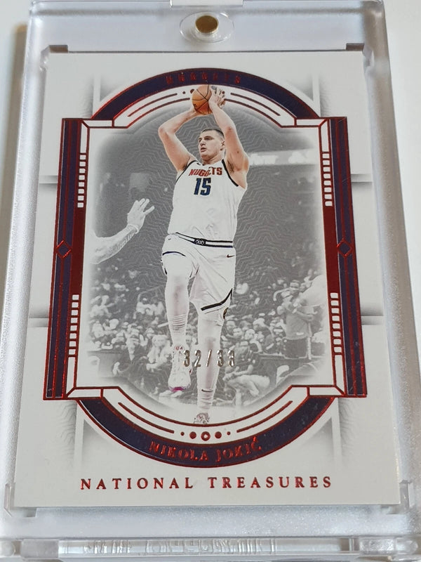 2023 Panini National Treasures Nikola Jokic #68 RED /33 Foil Edition - Rare