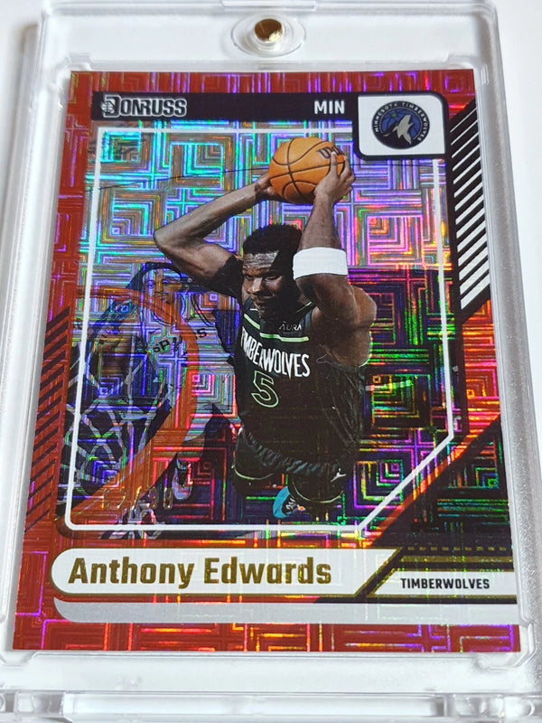 2024 Panini Donruss Anthony Edwards #165 CHOICE RED /99 Holo - Ready to Grade