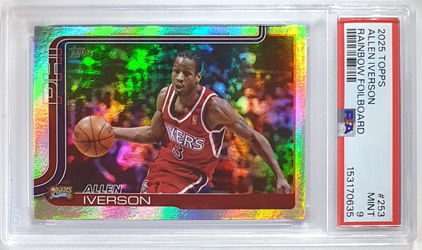 2025 Topps Allen Iverson #253 RAINBOW FOILBOARD - PSA 9 (POP 5)