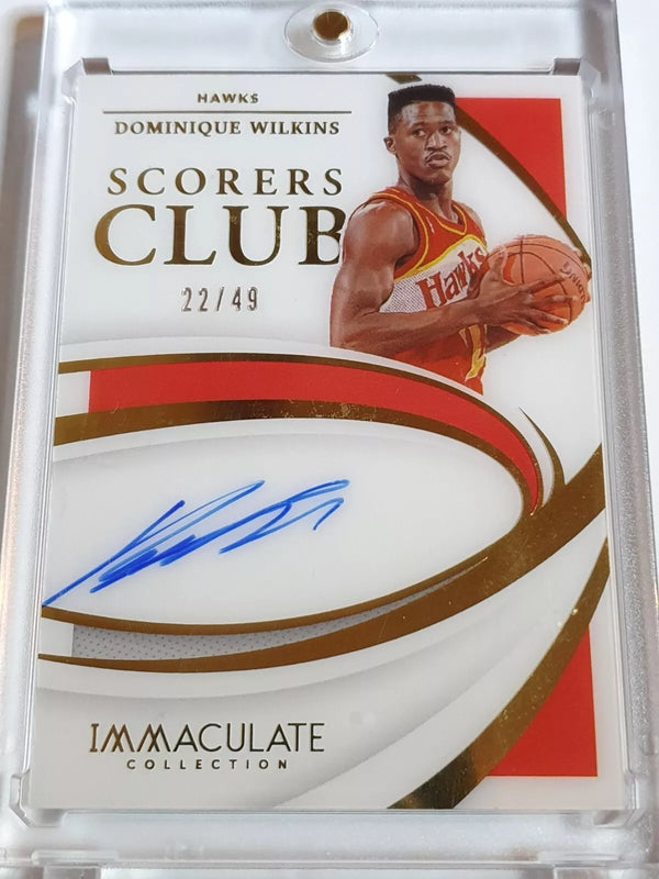 2020 Panini Immaculate Dominique Wilkins AUTO /49 Scorers Signatures - Rare