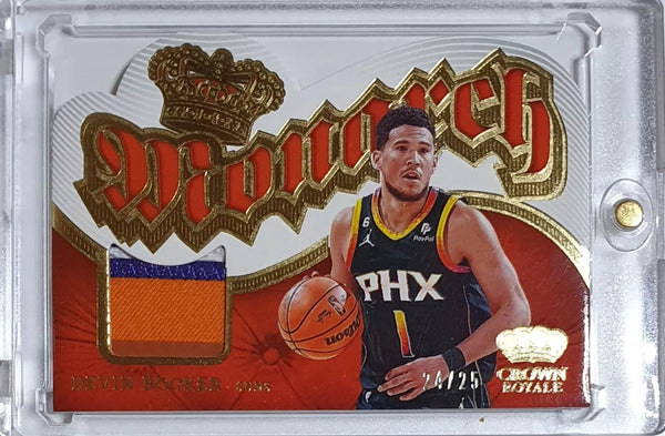 2023 Panini Crown Royale Devin Booker PATCH GOLD /25 Game Worn Striped Jersey