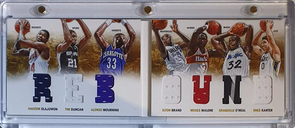 2012 Preferred Booklet /199 Seven Jersey Patches - Shaq Duncan Olajuwon Mourning