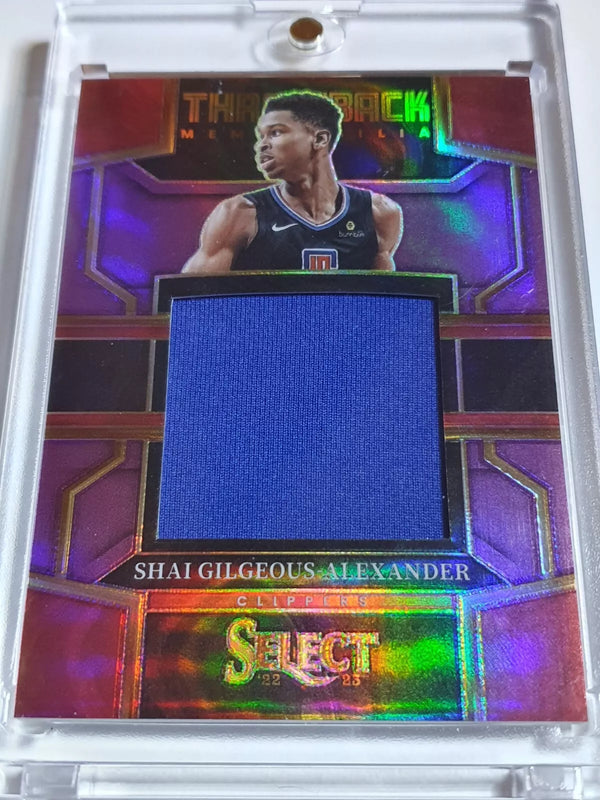 2022 Select Shai Gilgeous-Alexander #PATCH PURPLE /99 Game Worn Jersey - Rare