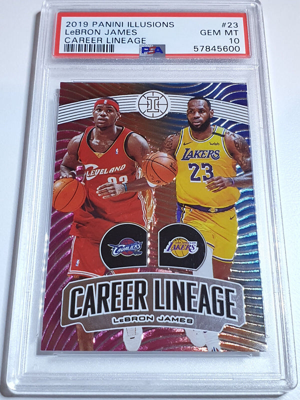 2019 Panini Illusions Lebron James #23 Career Lineage - PSA 10 (Low POP)