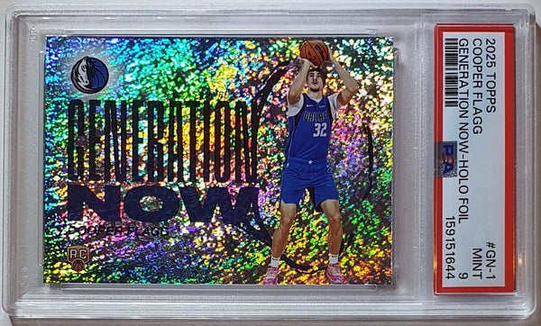 2025 Topps Cooper Flagg Rookie #GN-1 HOLO FOIL Generation Now RC - PSA 9