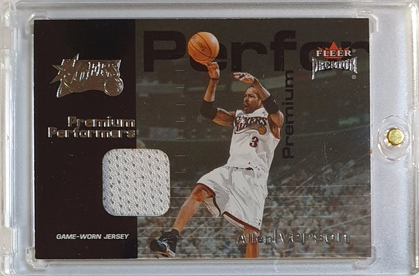 2001 Fleer Premium Allen Iverson #PATCH Game Worn Jersey - Ready to Grade