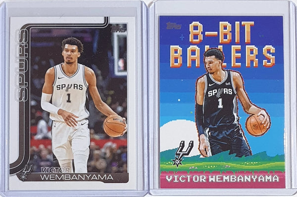 Lot of 2x 2025 Topps Flagship Victor Wembanyama #195 #8B-4 - Ready to Grade