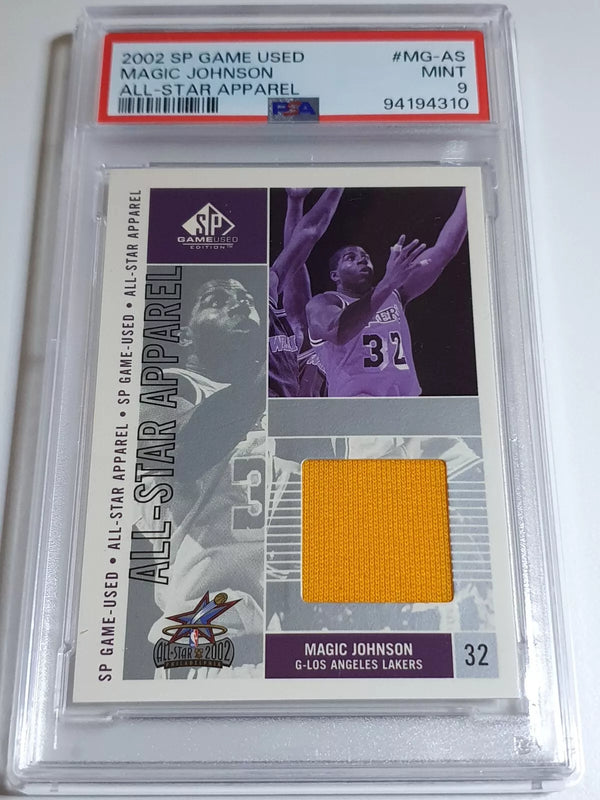 2002 SP Game Used Magic Johnson #PATCH Game Worn Jersey - PSA 9 (POP 11)