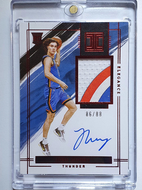 2021 Impeccable Josh Giddey Rookie #PATCH AUTO RED /88 3 Color Jersey - Rare