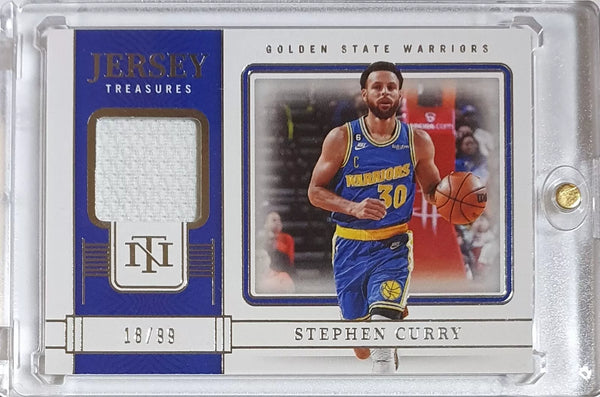 2022 National Treasures Stephen Curry #PATCH /99 Game Worn Jersey - Rare