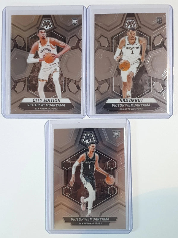 2023 Mosaic Victor Wembanyama LOT of 3 Rookie Cards #282 #257 #238 RCs - Rare