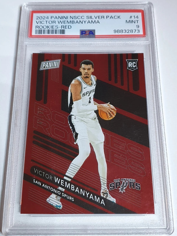 2024 National Victor Wembanyama Rookie #14 RED /99 Holo RC - PSA 9 (POP 18)