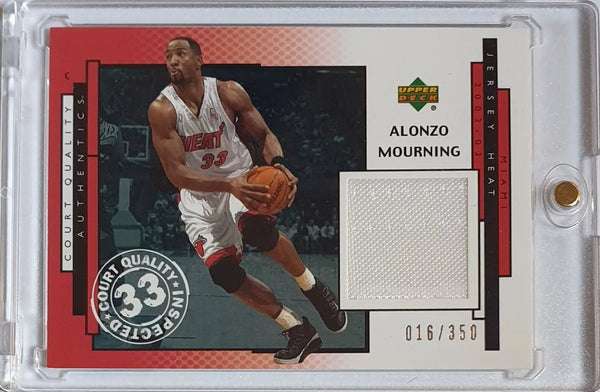 2002 Upper Deck Authentics Alonzo Mourning #PATCH /350 Game Worn Jerseys - Rare