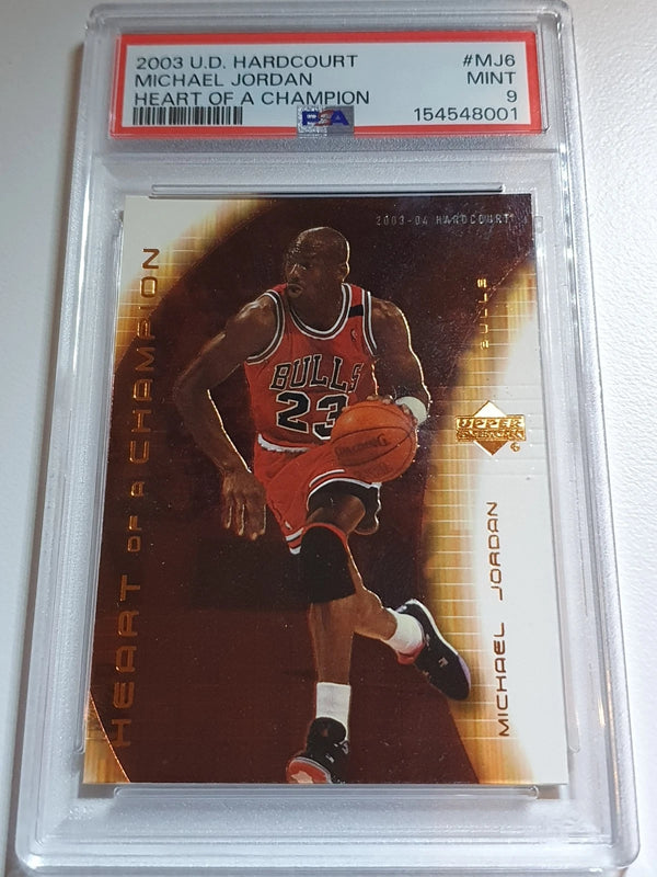 2003 UD Hardcourt Michael Jordan #MJ6 Heart of a Champion - PSA 9 (Low POP)