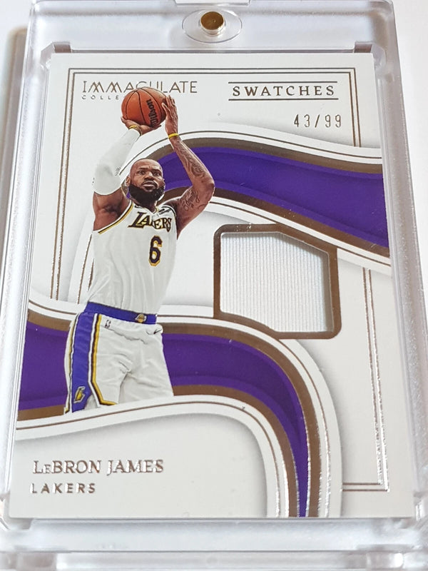 2022 Panini Immaculate LeBron James #PATCH /99 Game Worn Jersey - Rare