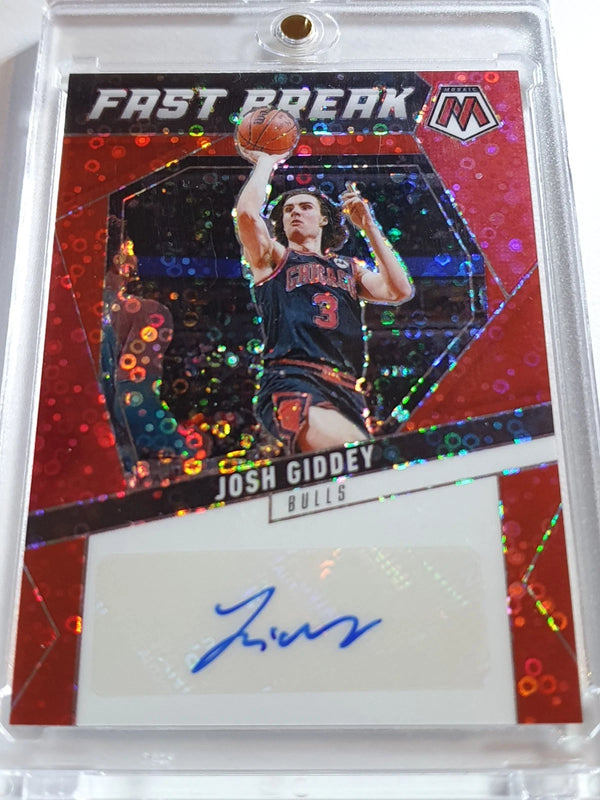 2024 Panini Mosaic Josh Giddey AUTO FAST BREAK RED /49 Holo Autographs - Bulls
