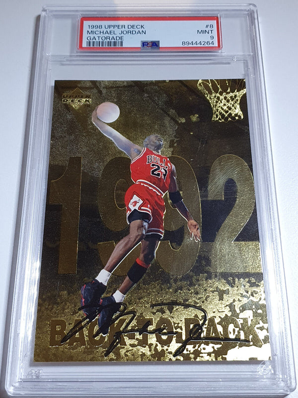 1998 Upper Deck Michael Jordan Gatorade #8 Jumbo GOLD Foil - PSA 9 (Low POP)