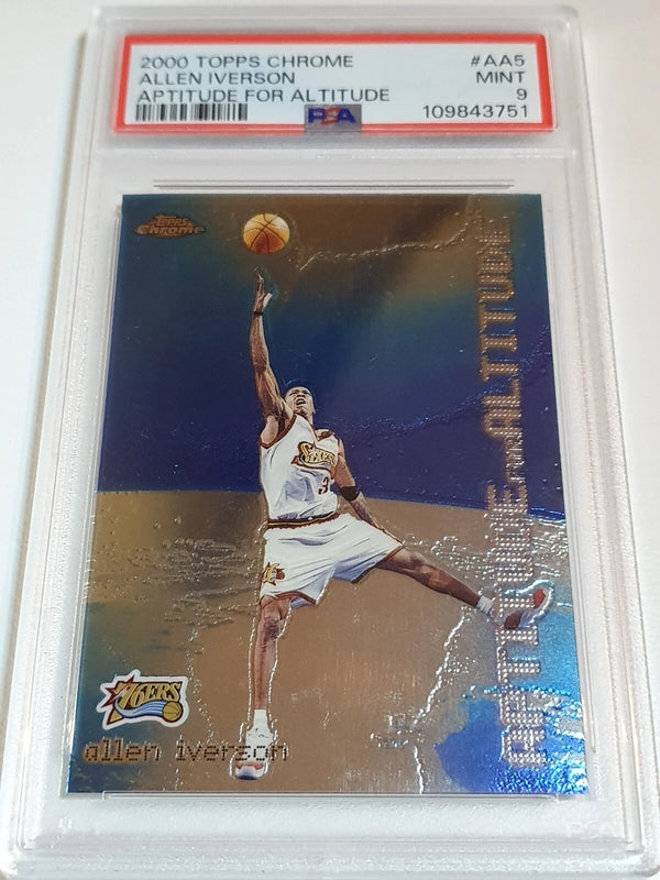 2000 Topps Chrome Allen Iverson #AA5 Aptitude for Altitude - PSA 9 (POP 12)
