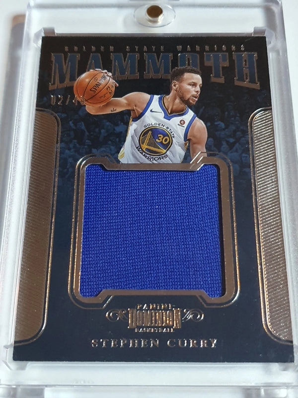 2017 Panini Dominion Stephen Curry #PATCH /49 Game Worn Jumbo Jersey - Rare