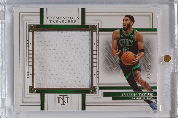 2023 National Treasures Jayson Tatum #PATCH /49 Game Jumbo Worn Jersey - Rare