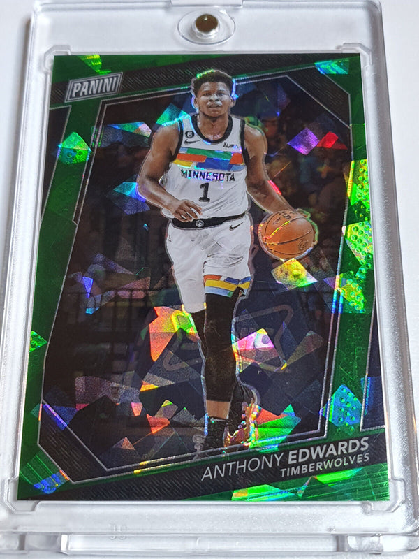 2023 Panini National Anthony Edwards GREEN CRACKED ICE /99 Holo - Ready to Grade