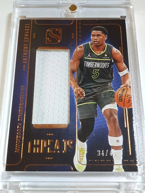 2024 Silhouette Anthony Edwards #PATCH BRONZE /49 Game Worn Jumbo Jersey - Rare