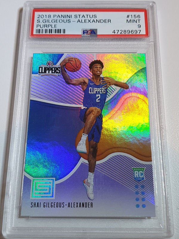 2018 Panini Status Shai Gilgeous-Alexander Rookie #106 PURPLE HOLO RC - PSA 9