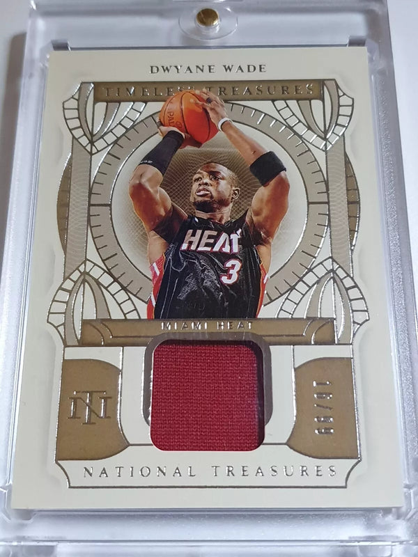 2020 Panini National Treasures Dwyane Wade #PATCH /99 Game Worn Jersey - Rare