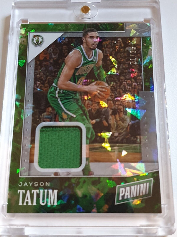 2019 Panini Jayson Tatum #PATCH CRACKED ICE /25 Game Worn Jersey - Rare