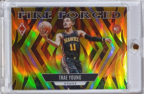 2023 Panini Phoenix Trae Young #2 GOLD 10/10 Holo Fire Forged - Ready to Grade