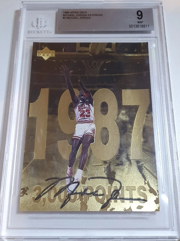 1998 Upper Deck Michael Jordan Gatorade #3 Jumbo GOLD Foil - BGS 9 (POP 11)