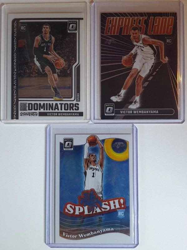 2023 Donruss Optic Victor Wembanyama LOT of 3 Rookie Cards #6 #18 #8 RCs - Rare
