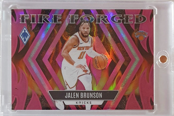 2023 Panini Phoenix Jalen Brunson #25 PINK /99 Holo Fire Forged - Ready to Grade