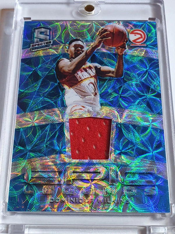2018 Panini Spectra Dominique Wilkins #PATCH NEON BLUE /49 Holo Game Worn Jersey