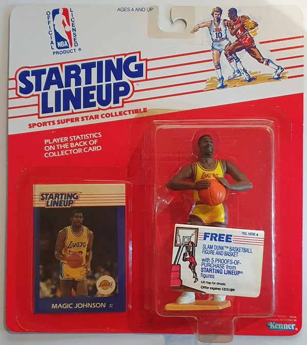 1988 Kenner Starting Lineup Magic Johnson Figurine - Sealed Figure & Card