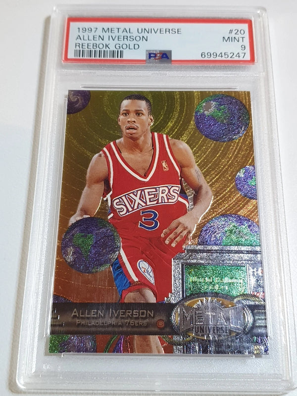 1997 Metal Universe Allen Iverson #20 GOLD Reebok - PSA 9 (LOW POP)