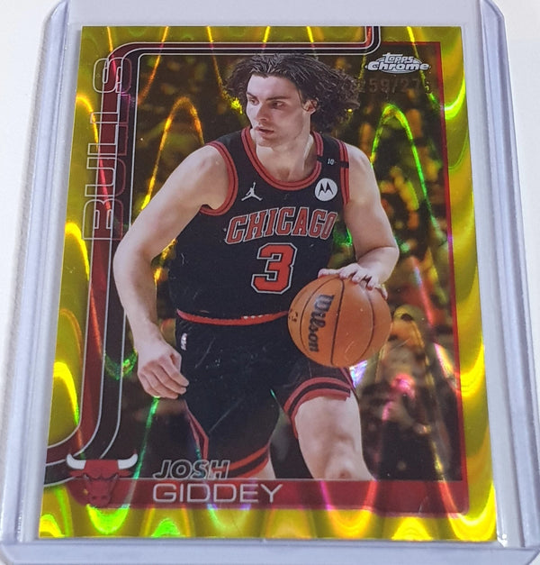 2025 Topps Chrome Josh Giddey #48 RAYWAVE YELLOW /275 Refractor (Bulls) - Rare