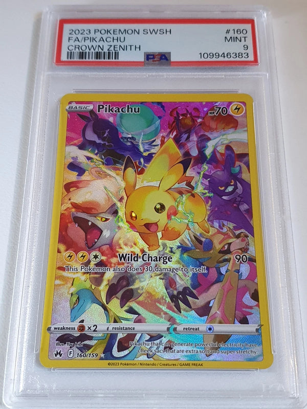 2023 Pokemon SWSH Pikachu 160/159 Full Art Crown Zenith - PSA 9