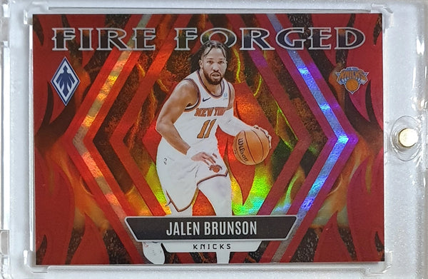 2023 Panini Phoenix Jalen Brunson #25 RED /125 Holo Fire Forged - Ready to Grade