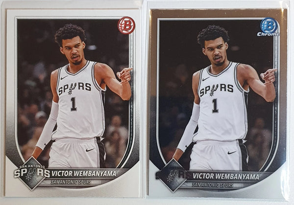 Lot of 2 x 2025 Topps Bowman Victor Wembanyama #143 & Chrome #BCV-143