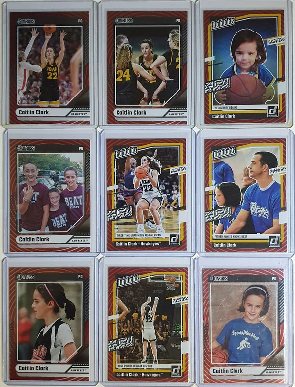 2024 Panini Caitlin Clark Rookie Collection LOT of 9 RCs RED FOIL VARIANTS