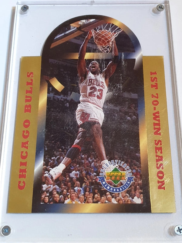 1996 Upper Deck Chicago Bulls /15000 1st 70-Win Season Die-Cut - Michael Jordan