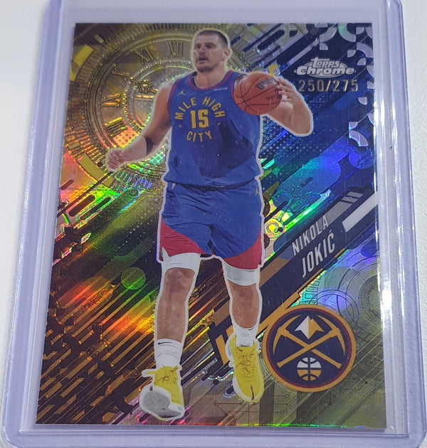 2025 Topps Chrome Nikola Jokic #GT-9 YELLOW REFRACTOR /275 Go Time - Rare