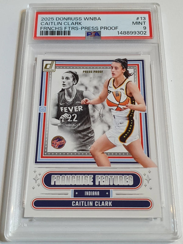 2025 Donruss WNBA Caitlin Clark PRESS PROOF Franchise Features - PSA 9 (POP 15)