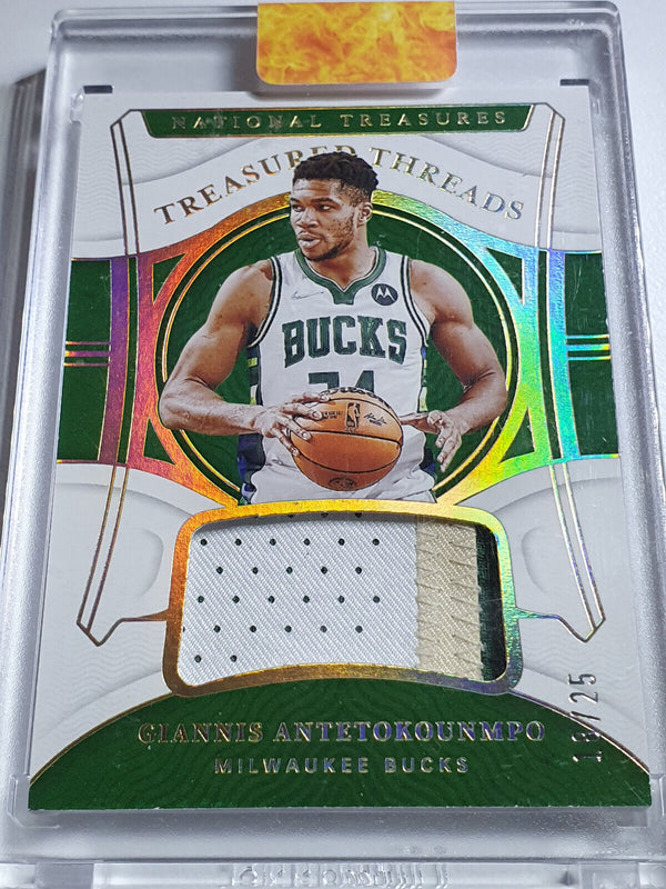 2021 National Treasures Giannis Antetokounmpo PRIME /25 PATCH - 3 Color Jersey