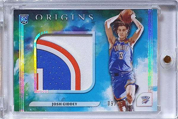 2021 Origins Josh Giddey Rookie #PATCH TURQUIOSE /25 PRIME 4 Color Jersey - Rare