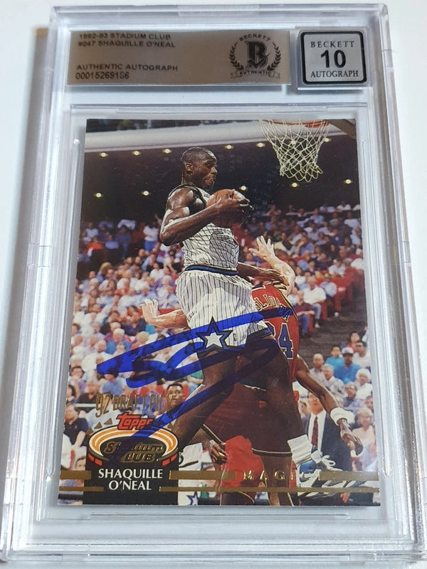 1992 Stadium Club Shaquille O'Neal Rookie ON CARD Autograph - BGS 10 AUTO RC