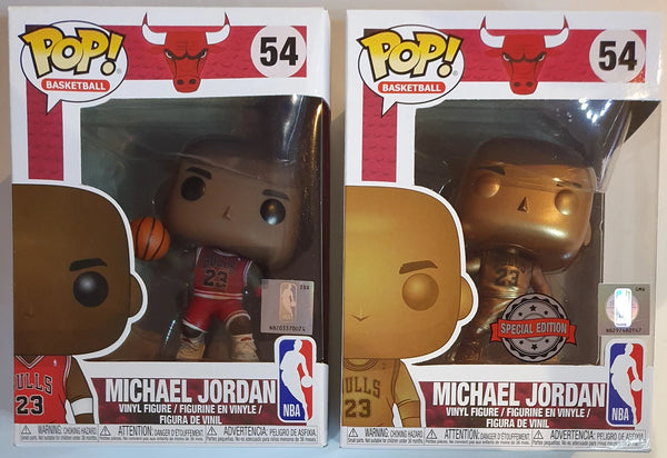 Lot of 2 x Michael Jordan Funko Figures Incl GOLD Special Edition #54 - RARE